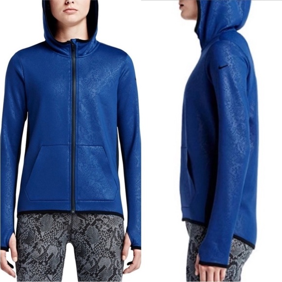 Nike Woman’s’ Vixen Training Blue Snake Print Zip Up Hoodie Size Small - Picture 1 of 12
